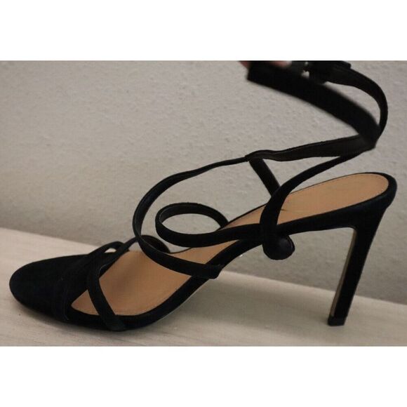Sam Edelman Women's Sz 8M Black Suede Delanie Strappy Heeled Sandal - Picture 7 of 9